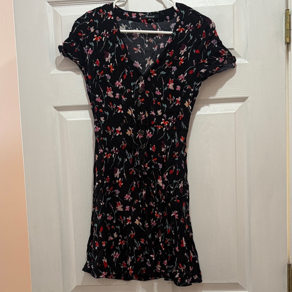 Floral Madewell Black mini Dress